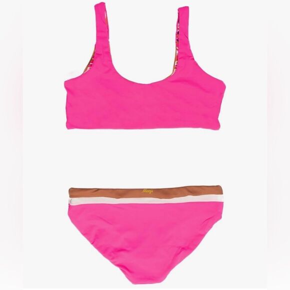 Maaji Girls' Standard Bikini Set Iceland Radiant Pink Reversible 4 - Picture 3 of 11